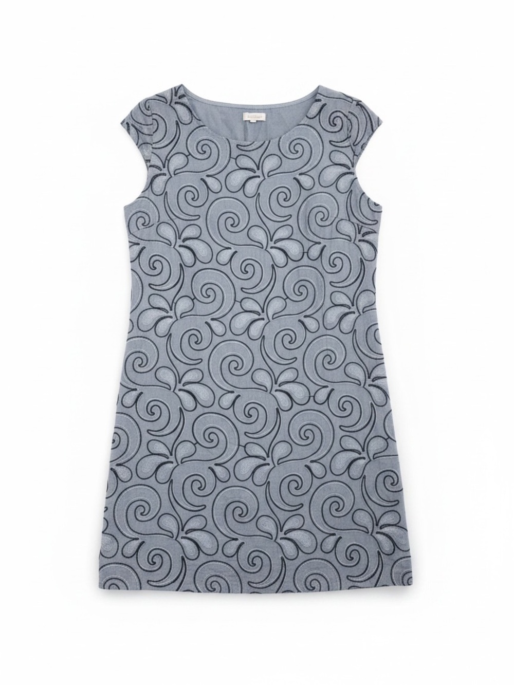 Lina Tomei embroidered linen shift dress. Large